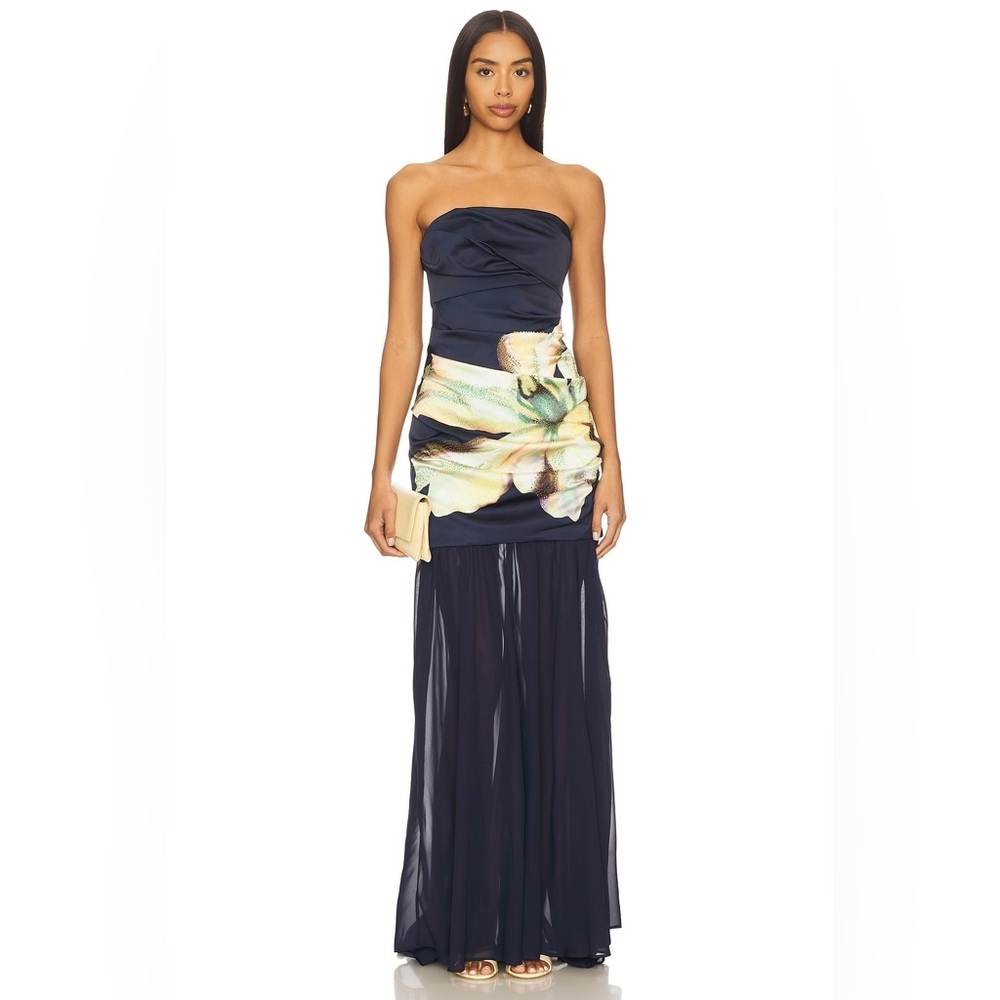 new Significant Other Tallie Dress in Midnight Lilium navy blue satin